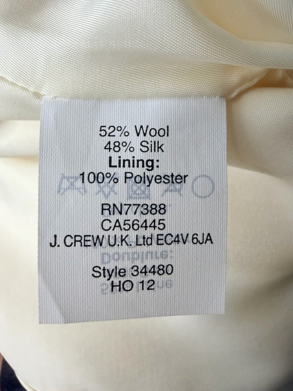 J. Crew Silk/Wool Blend Tuxedo Pencil Skirt Workwear Minimalist | Size 2P - Picture 4 of 4